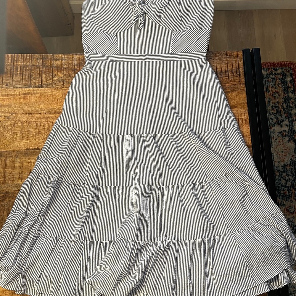 Striped Blue and White Dress